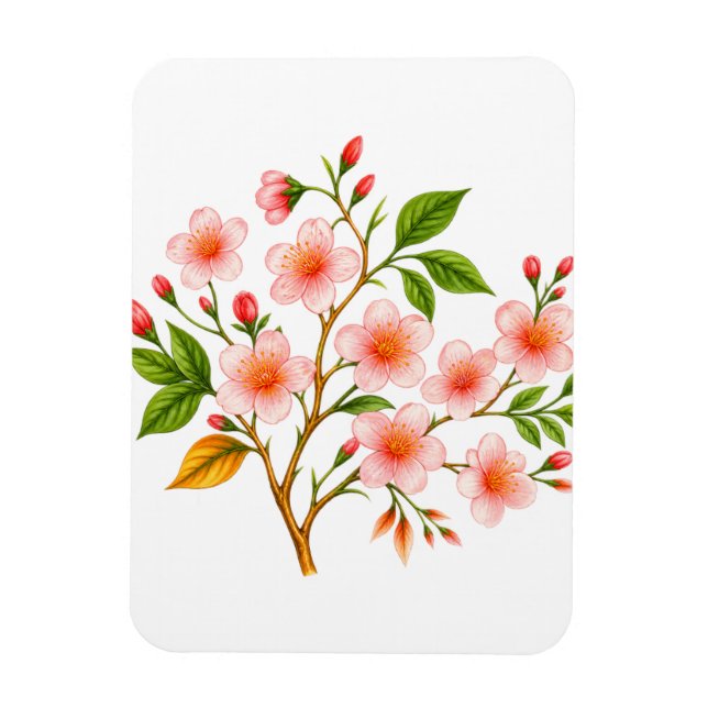 Íman Desenho Botânico de Primavera (Vertical)