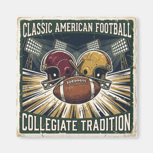 Íman Desenho Clássico de Futebol Americano Vintage