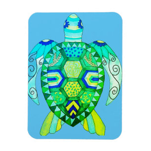 Íman Desenho Colorido de Tartaruga