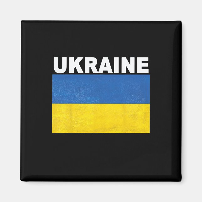 Íman Desenho com Efeito de Distress na Bandeira da Ucrâ (Frente)