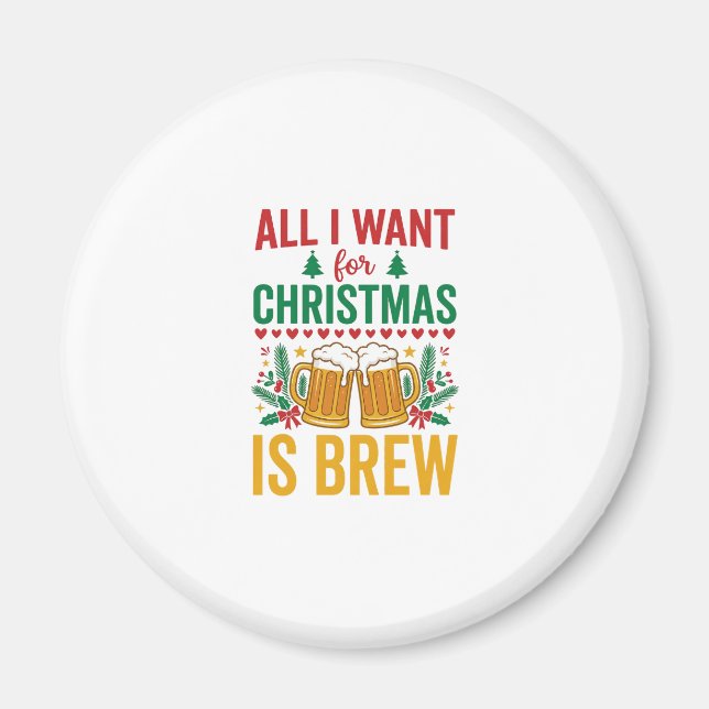 Íman Desenho da Bebida de Férias Christmas Brew (Frente)