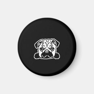 Íman Desenho Da Face Do Cachorro Amantes Pug