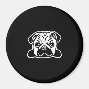 Íman Desenho Da Face Do Cachorro Amantes Pug
