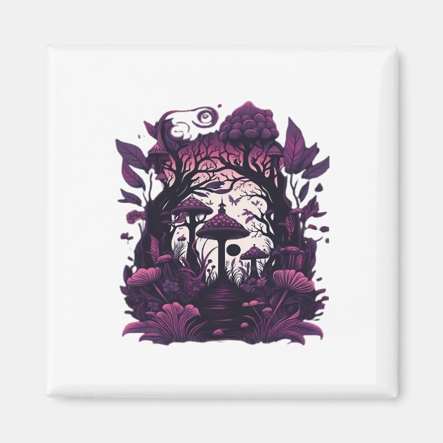 Íman Desenho da Impressão de Testemunhas de Mushroom Wo (Frente)