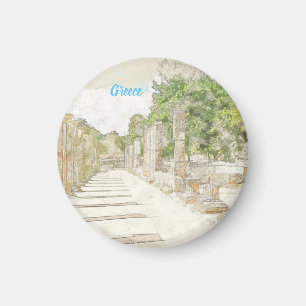 Íman Desenho das ruínas em Olímpia Antiga, Elis, Grécia