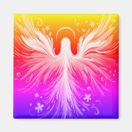 Íman Desenho de Anjo Colorido Brilhante em uma Chaveiro