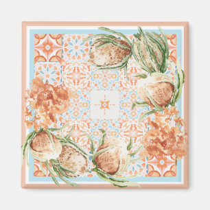 Íman desenho de cachecol floral