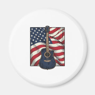 Íman Desenho de Camisa Vetorial de Guitarra Vintage Ban