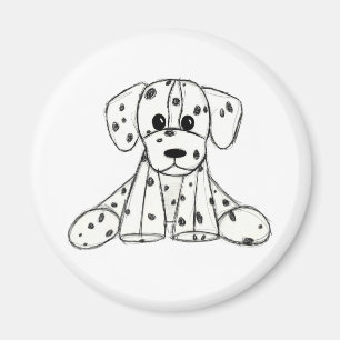 Íman Desenho de cão de pelúcia Dalmaciano em forma de