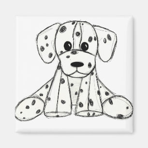 Íman Desenho de cão de pelúcia Dalmaciano em forma de