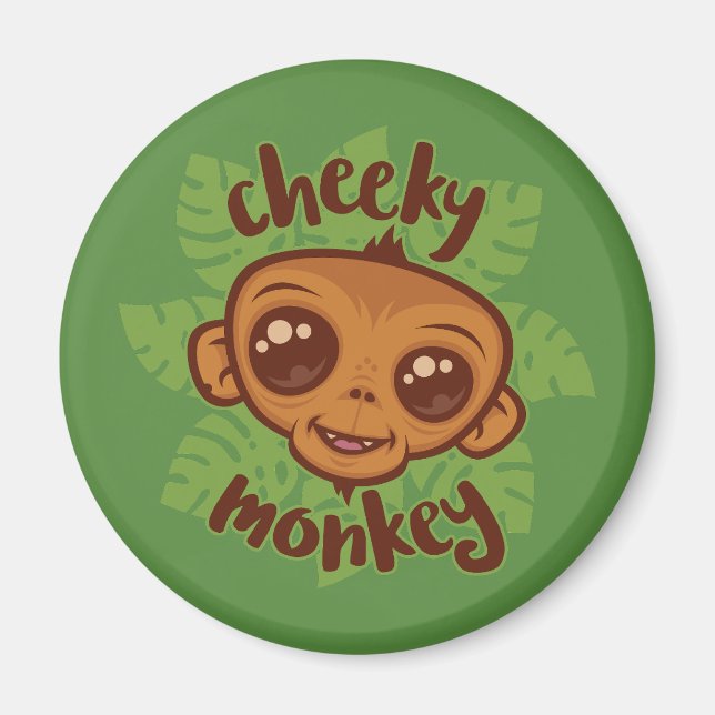 Íman Desenho De Cartoon De Macaco Cheiroso (Frente)