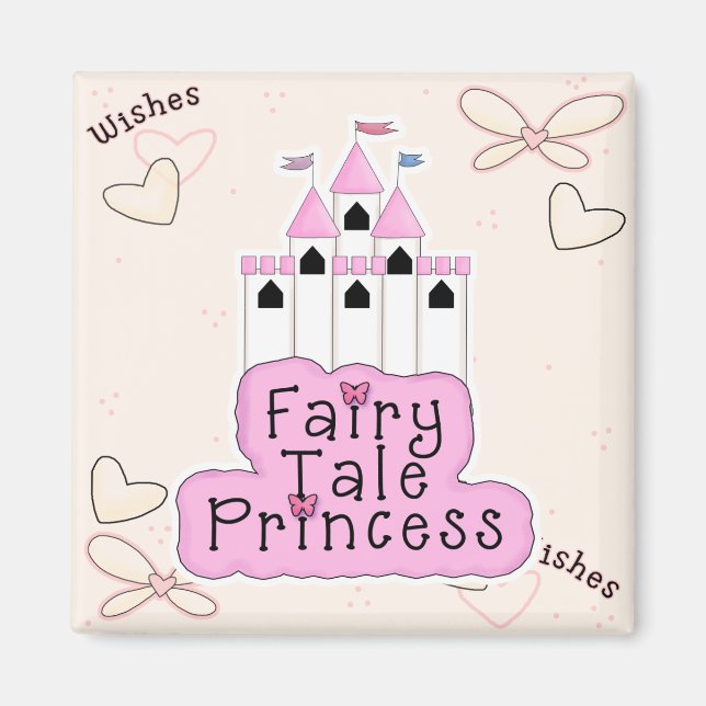 Íman Desenho de Castelo de Princesa de Conto de Fadas (Frente)
