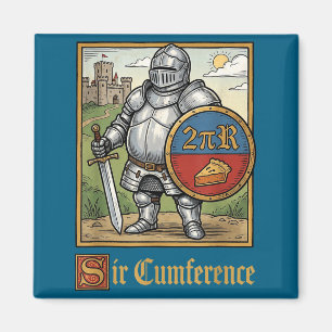 Íman Desenho de Cavaleiro Medieval Sir Cumference Engra