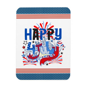 Íman Desenho de Celebração Patriótica do 4 de Julho Fel