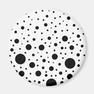 Íman Desenho de Círculo Preto e Branco