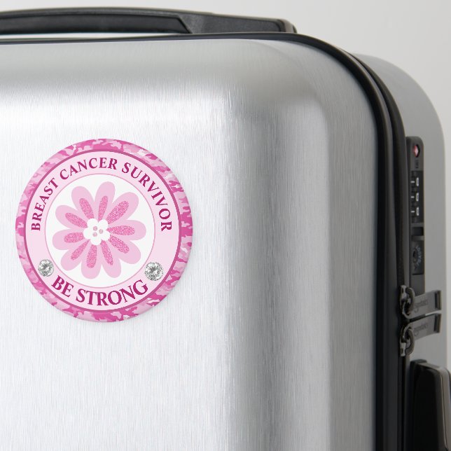 Íman Desenho de Conscientização da Flor Rosa Forte (In Situ (Luggage))