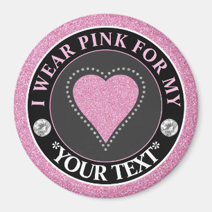 Íman Desenho de Coração Reluzente para Conscientização 