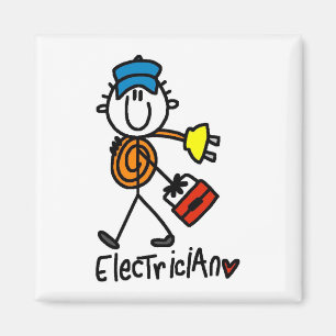 Íman Desenho de eletricista em palitinhos