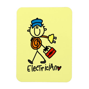 Íman Desenho de eletricista em palitinhos