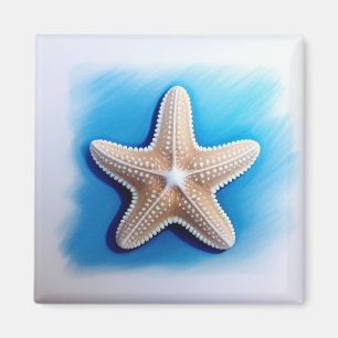 Íman Desenho de Estrela-do-Mar com Giz de Cera