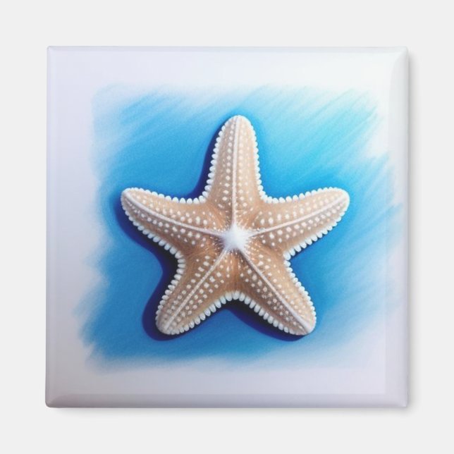 Íman Desenho de Estrela-do-Mar com Giz de Cera (Frente)