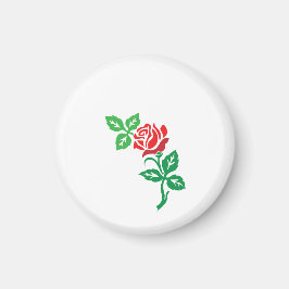 Íman Desenho de Flor de Rosa Vermelha – Beleza Floral C