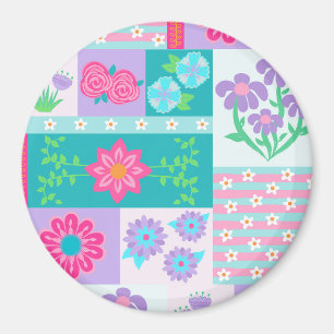 Íman Desenho de Flores Vibrantes em Flor