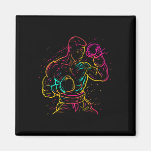 Íman Desenho de garoto de kickboxing com visual dos ano