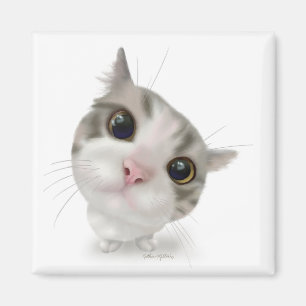 Íman Desenho de gatinho malhado fofo