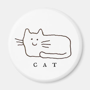 Íman Desenho de gato de desenho animado em linha