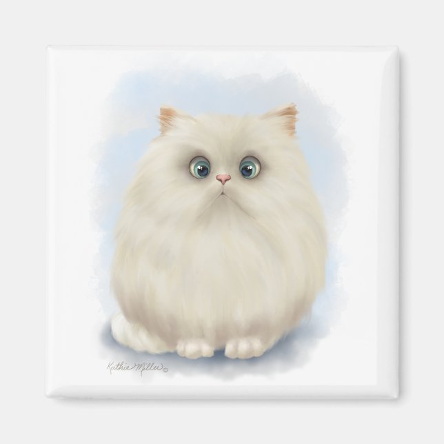 Íman Desenho de Gato Persa (Frente)