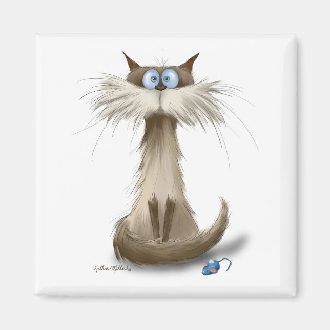 Íman Desenho de Gato Siames (Frente)