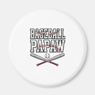Íman Desenho de Gravura Vintage de Papaw de Beisebol_1
