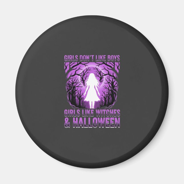 Íman Desenho de Halloween para Meninas que Gostam de Br (Frente)