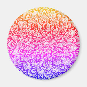 Íman Desenho de Mandala Multicolorido Arte Original