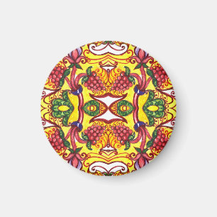 Íman Desenho De Mão: Elegância Ornamental Floral.