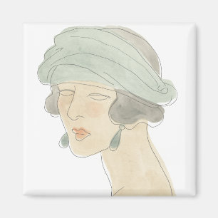 Íman Desenho de Moda Flapper - Retrato