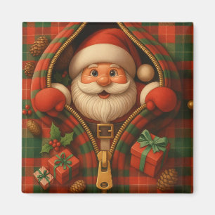 Íman Desenho de Natal do Papai Noel Xadrez