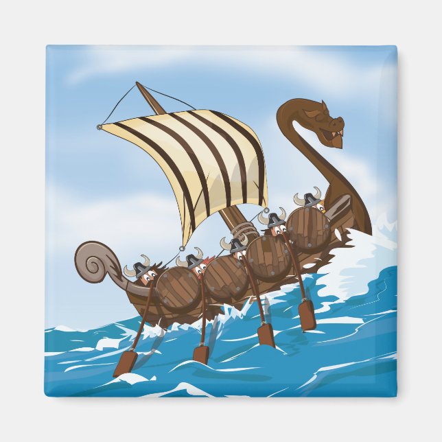 Íman Desenho de Navio Viking (Frente)