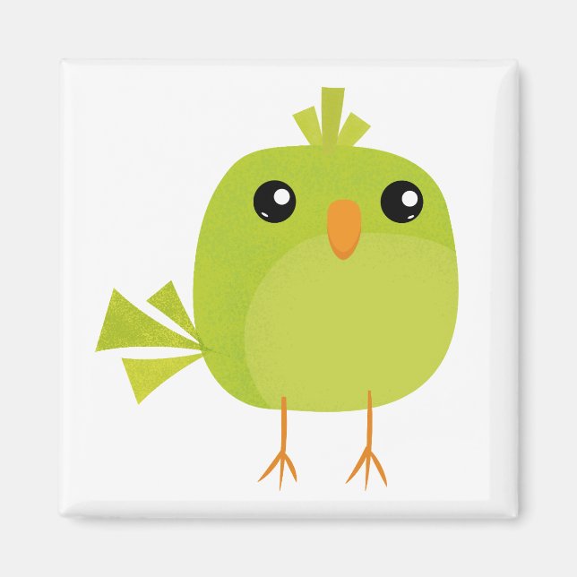 Íman Desenho de Pássaro Verde   (Frente)