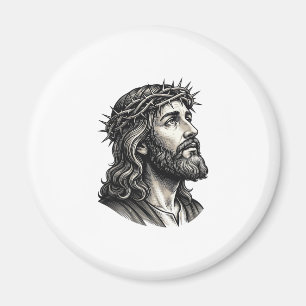 Íman Desenho de retrato de coroa de espinhos de gravura