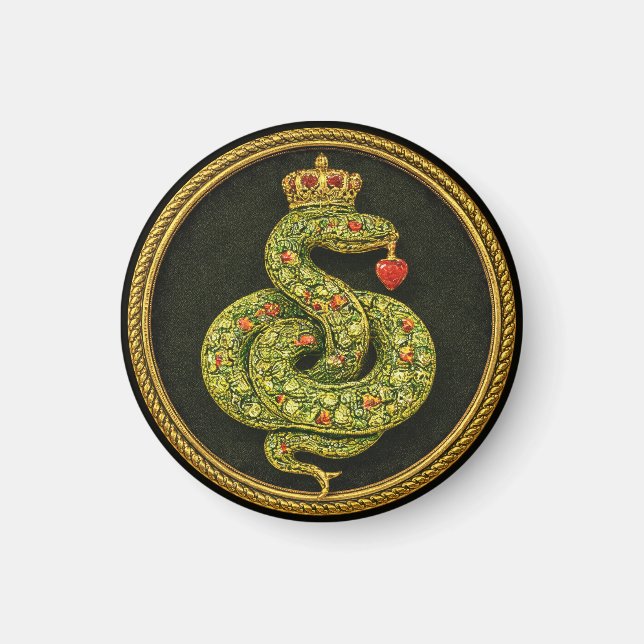Íman Desenho de serpente Tudor Elizabethano com rubi or (Frente)
