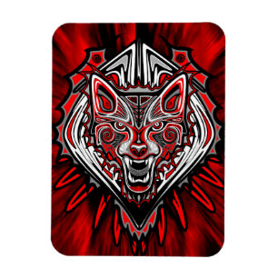 Íman Desenho de Totem Tribal Haida de Lobo