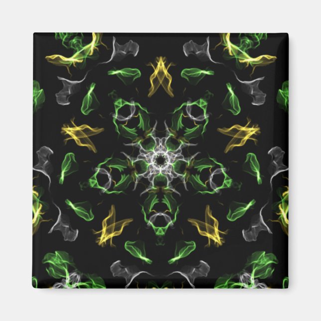 Íman Desenho Digital de Mandala Verde Suave (Frente)