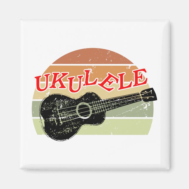 Íman Desenho Distinto Ukulele, Ultramarino (Frente)