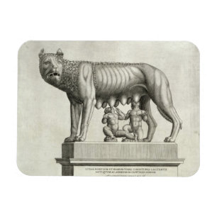 Íman Desenho do bronze de Etruscan do suc do ela-lobo