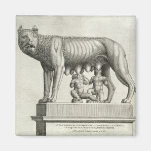 Íman Desenho do bronze de Etruscan do suc do ela-lobo