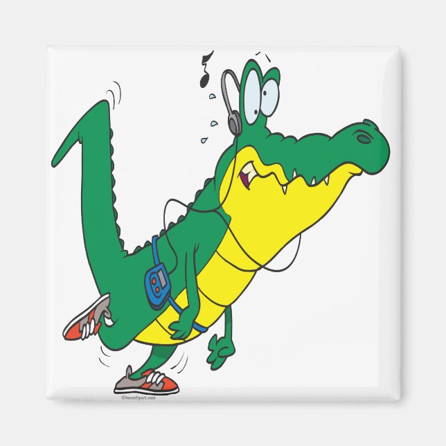 Íman desenho do jacaré do gator de malhação engraçado (Frente)