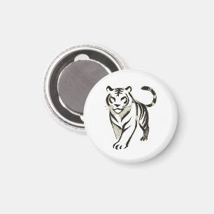 Íman Desenho do Tigre Andando - Design do Magnete de Ti