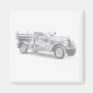 Íman desenho do vintage Firecaminhão
